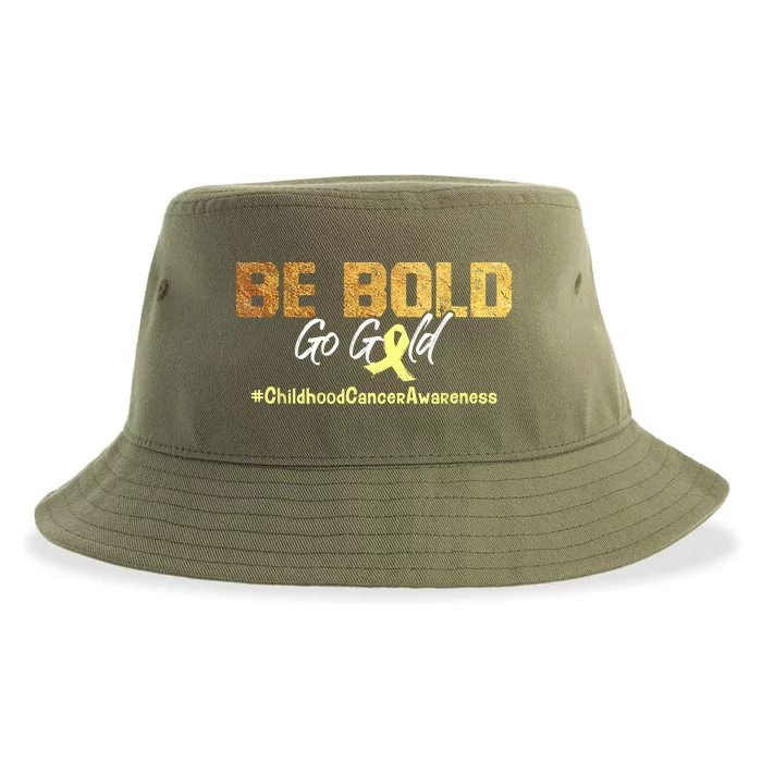 Be Bold Go Gold For Childhood Cancer Awareness Gift Sustainable Bucket Hat