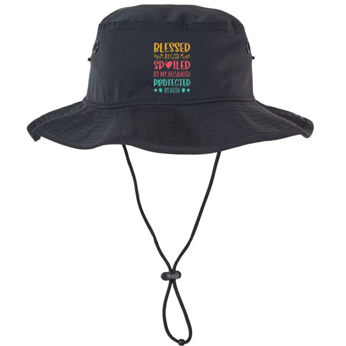 Blessed By God Spoiled By My Husband Protected By Both Wife Legacy Cool Fit Booney Bucket Hat