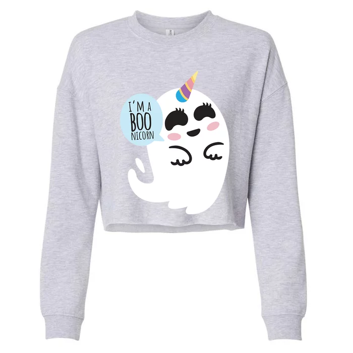 Boonicorn Boo Ghost Unicorn Cute Funny Halloween Costume Gift Cropped Pullover Crew