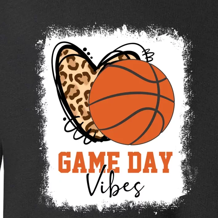 Bleached Basketball Game Day Vibes Basketball Mom Game Day Toddler Sweatshirt