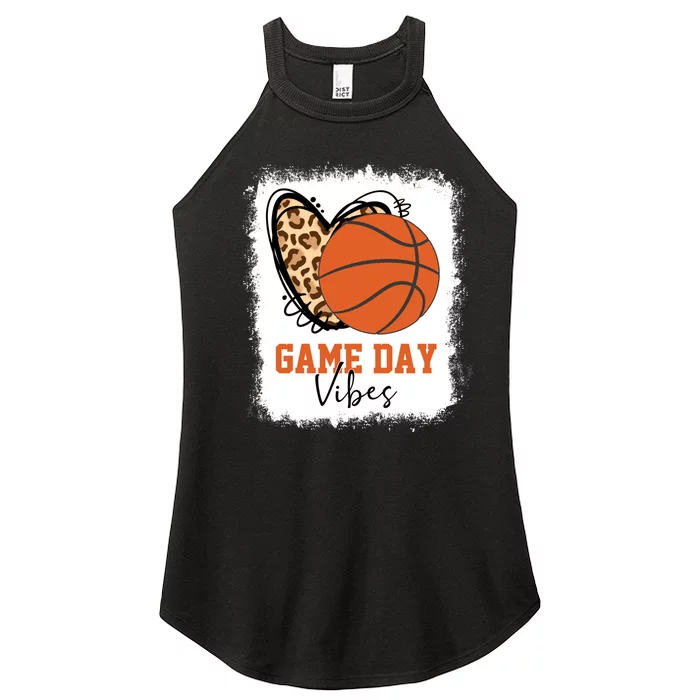 Bleached Basketball Game Day Vibes Basketball Mom Game Day Women’s Perfect Tri Rocker Tank