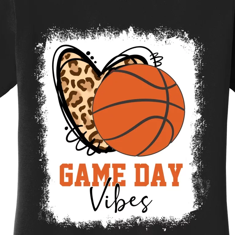 Bleached Basketball Game Day Vibes Basketball Mom Game Day Women's T-Shirt