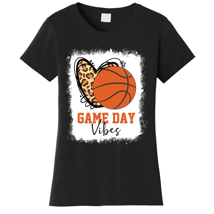 Bleached Basketball Game Day Vibes Basketball Mom Game Day Women's T-Shirt