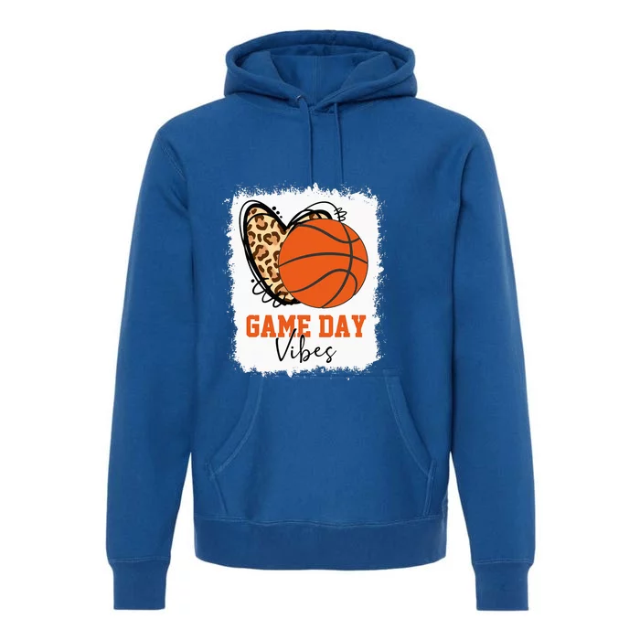 Bleached Basketball Game Day Vibes Basketball Mom Premium Hoodie