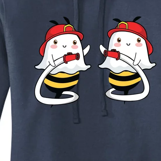 Boobs Boo Ghost Bee Hose Pipe Funny Firefighter Halloween Funny Gift Women's Pullover Hoodie