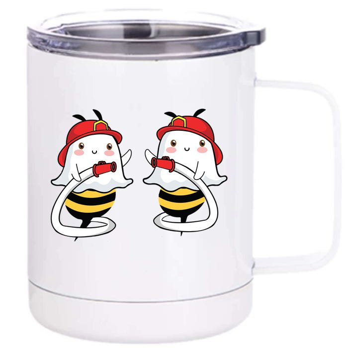 Boobs Boo Ghost Bee Hose Pipe Funny Firefighter Halloween Funny Gift Front & Back 12oz Stainless Steel Tumbler Cup