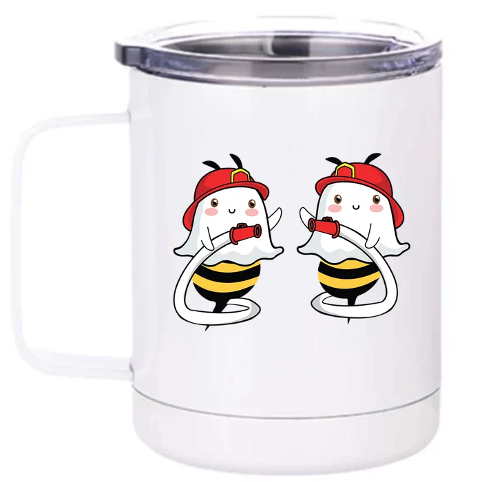 Boobs Boo Ghost Bee Hose Pipe Funny Firefighter Halloween Funny Gift Front & Back 12oz Stainless Steel Tumbler Cup