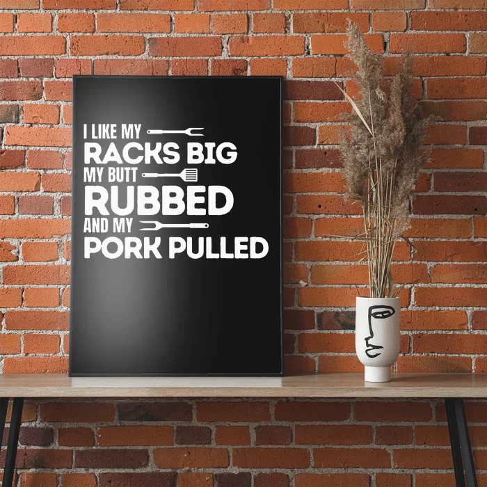 Bbq Barbecue Grilling Butt Rubbed Pork Pulled Pitmaster Dad Poster