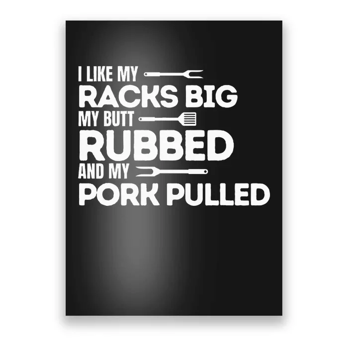 Bbq Barbecue Grilling Butt Rubbed Pork Pulled Pitmaster Dad Poster