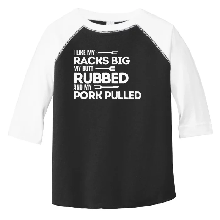 Bbq Barbecue Grilling Butt Rubbed Pork Pulled Pitmaster Dad Toddler Fine Jersey T-Shirt