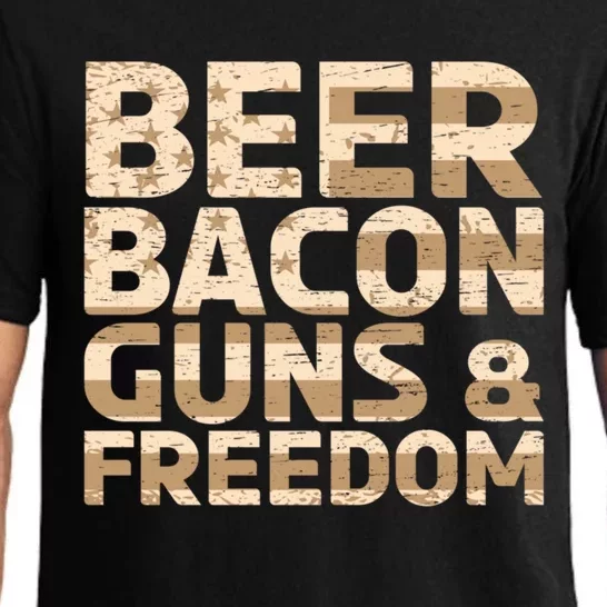 Beer Bacon Guns And Freedom Bbq Meat Pig Lover Bacon Gift Pajama Set