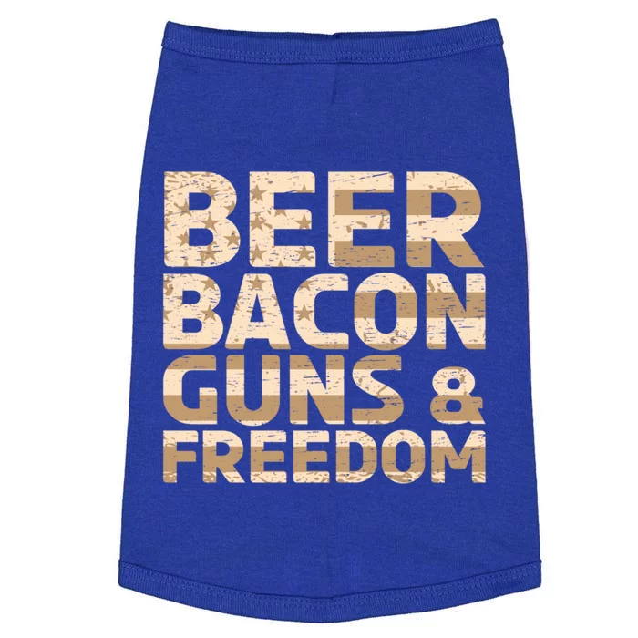 Beer Bacon Guns And Freedom Bbq Meat Pig Lover Bacon Gift Doggie Tank