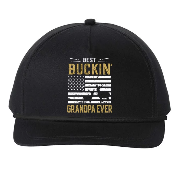 Best Buckin Grandpa Ever Funny Gift Deer Hunter Cool Hunting Snapback Five-Panel Rope Hat