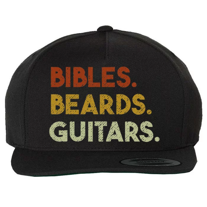 Bibles Beards Guitars Christian Guitar Worship Wool Snapback Cap