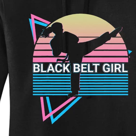 Black Belt Girl Judo Karate Jiu Jitsu Taekwondo Aikido Women's Pullover Hoodie