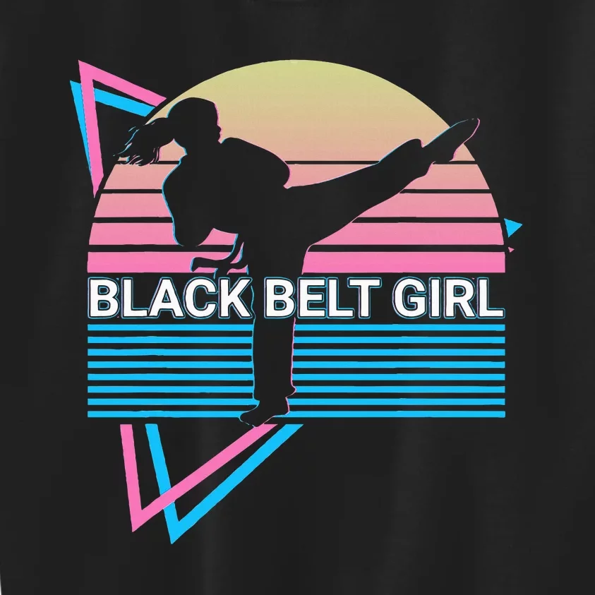 Black Belt Girl Judo Karate Jiu Jitsu Taekwondo Aikido Kids Sweatshirt