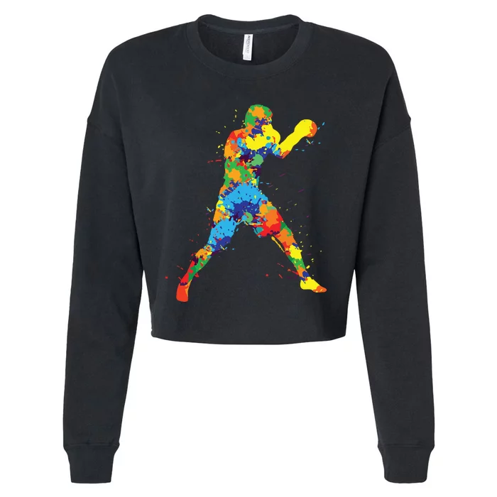 Boxing Boxer Gift Cropped Pullover Crew