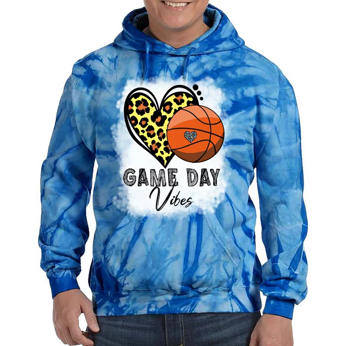 Bleached Basketball Game Day Vibes Basketball Mom Game Day Funny Gift Tie Dye Hoodie