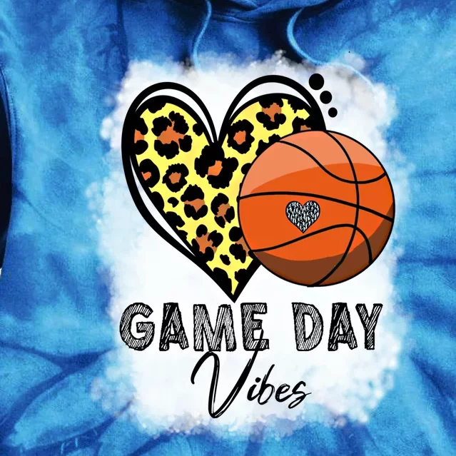 Bleached Basketball Game Day Vibes Basketball Mom Game Day Funny Gift Tie Dye Hoodie