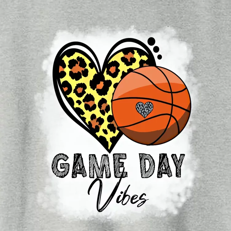 Bleached Basketball Game Day Vibes Basketball Mom Game Day Funny Gift Women's Crop Top Tee