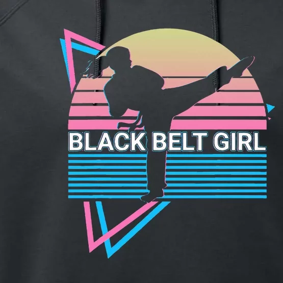 Black Belt Girl Judo Karate Jiu Jitsu Taekwondo Aikido Performance Fleece Hoodie