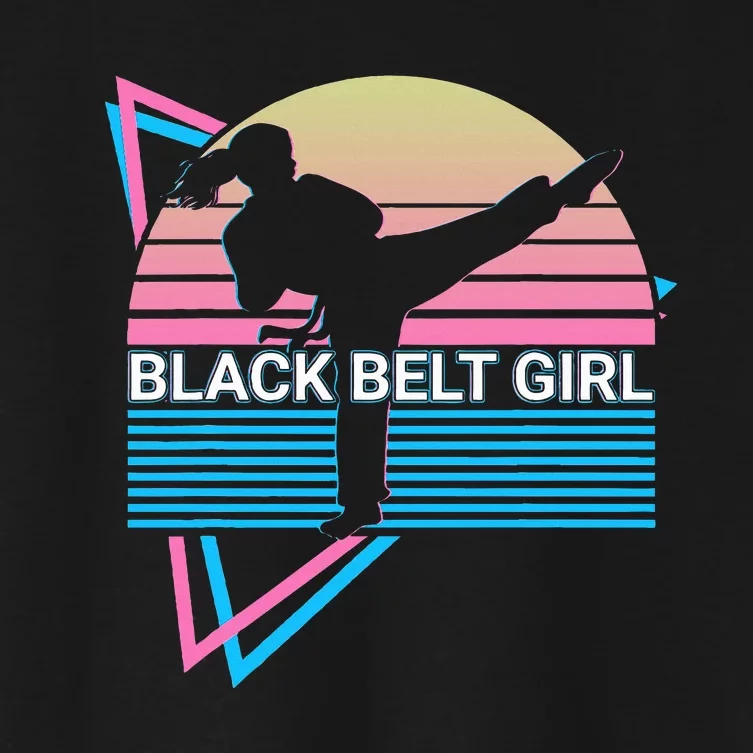 Black Belt Girl Judo Karate Jiu Jitsu Taekwondo Aikido Women's Crop Top Tee