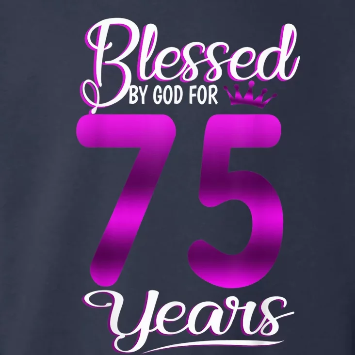 Blessed by God for 75 Years Old 75th Birthday Present Gifts Crown Toddler Hoodie