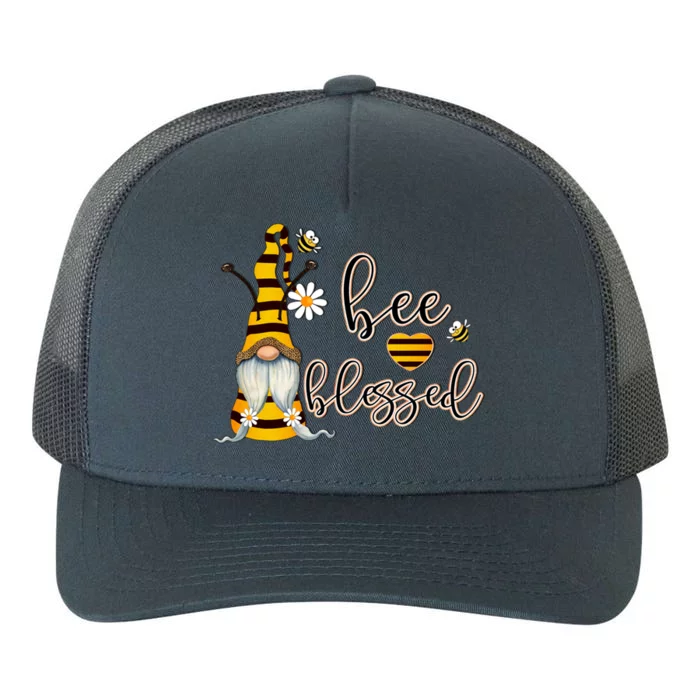 Bee Blessed Garden Gnome Honey Bee Inspirational Saying Cool Gift Yupoong Adult 5-Panel Trucker Hat