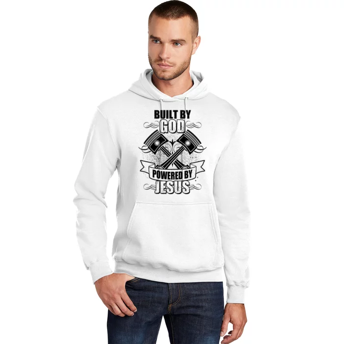 Built By God Powered By Jesus Car Engine Pistons Hoodie