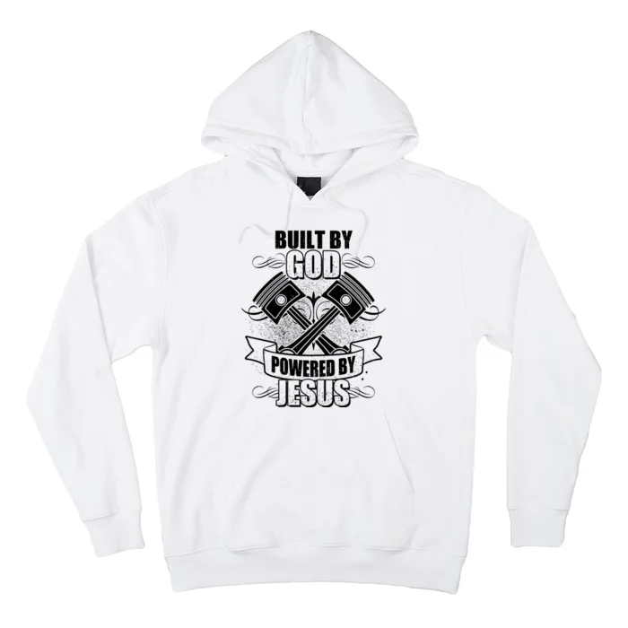 Built By God Powered By Jesus Car Engine Pistons Hoodie