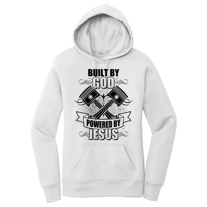 Built By God Powered By Jesus Car Engine Pistons Women's Pullover Hoodie