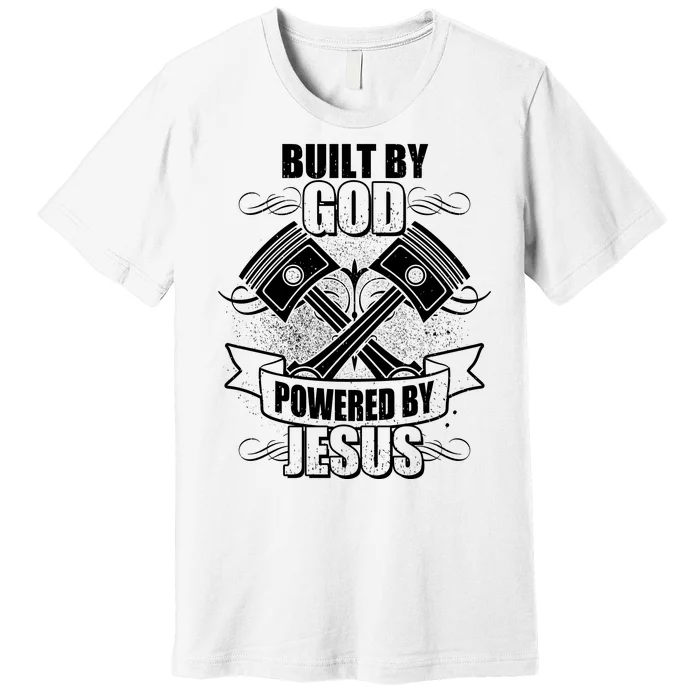 Built By God Powered By Jesus Car Engine Pistons Premium T-Shirt