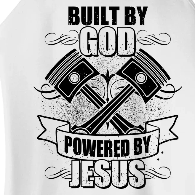 Built By God Powered By Jesus Car Engine Pistons Women’s Perfect Tri Rocker Tank