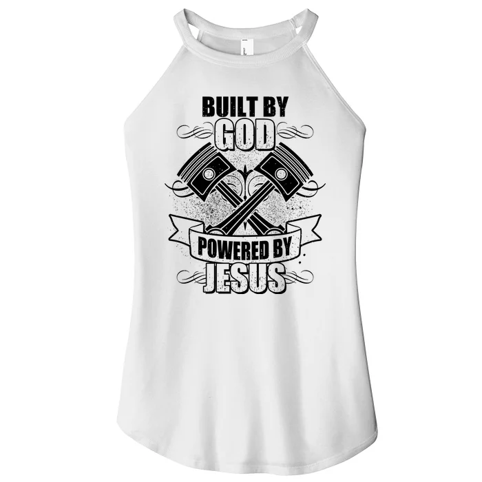 Built By God Powered By Jesus Car Engine Pistons Women’s Perfect Tri Rocker Tank