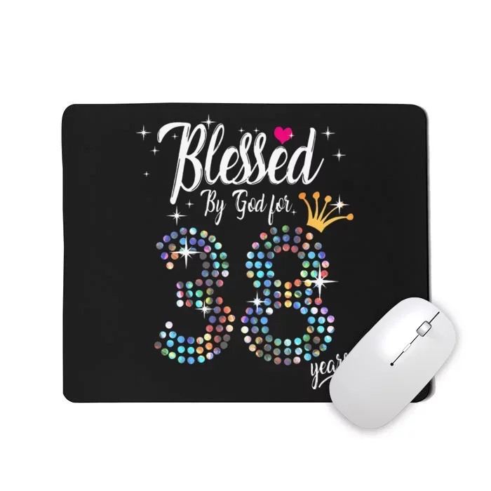 Blessed By God For 38 Years 38th Birthday Anniversary Mousepad