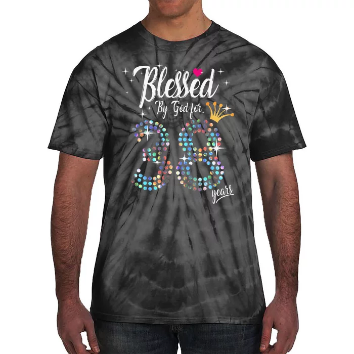 Blessed By God For 38 Years 38th Birthday Anniversary Tie-Dye T-Shirt