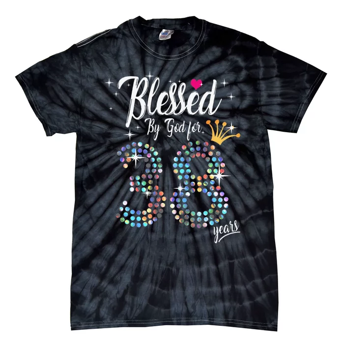 Blessed By God For 38 Years 38th Birthday Anniversary Tie-Dye T-Shirt