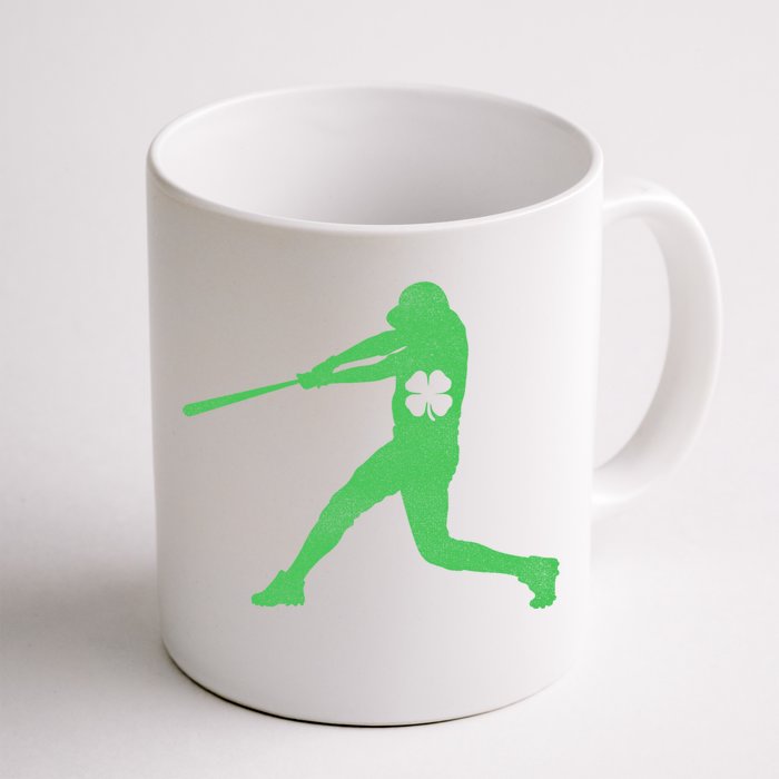 Baseball Bat Gift St Patrick's Day Shamrock Irish Lucky Funny Gift Front & Back Coffee Mug