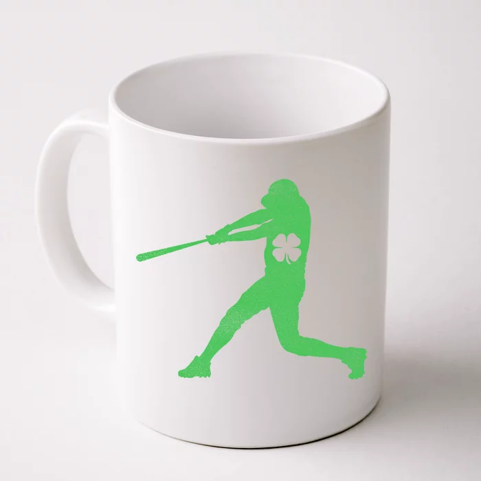 Baseball Bat Gift St Patrick's Day Shamrock Irish Lucky Funny Gift Front & Back Coffee Mug