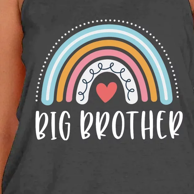 Big Brother Gifts Sibling Family Rainbow Graphic Women's Knotted Racerback Tank