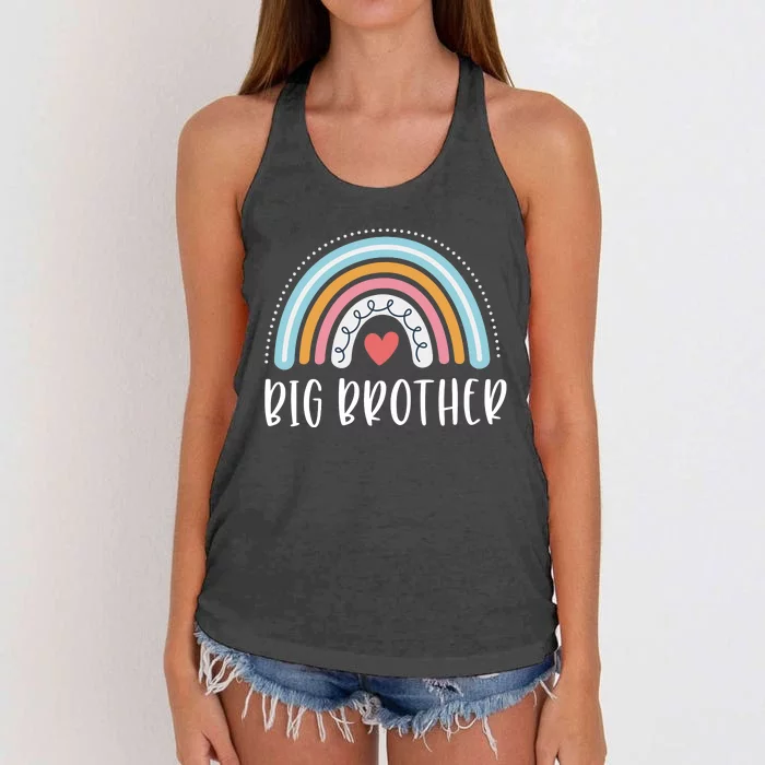 Big Brother Gifts Sibling Family Rainbow Graphic Women's Knotted Racerback Tank