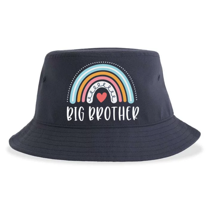 Big Brother Gifts Sibling Family Rainbow Graphic Sustainable Bucket Hat