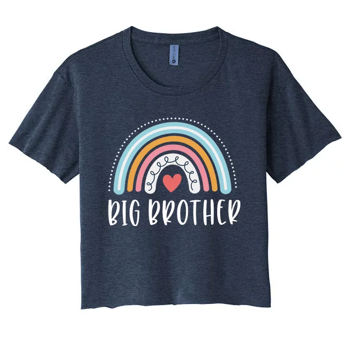 Big Brother Gifts Sibling Family Rainbow Graphic Women's Crop Top Tee