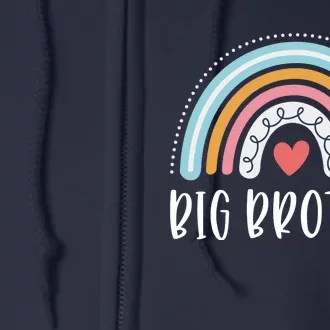 Big Brother Gifts Sibling Family Rainbow Graphic Full Zip Hoodie