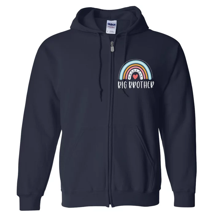 Big Brother Gifts Sibling Family Rainbow Graphic Full Zip Hoodie