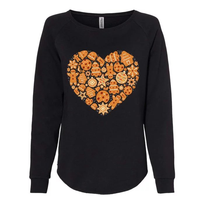 Bake Baking Gingerbread Man Christmas Cookie Heart Womens California Wash Sweatshirt