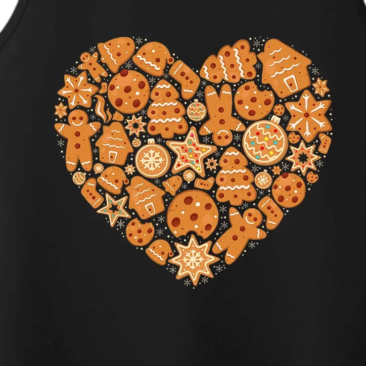 Bake Baking Gingerbread Man Christmas Cookie Heart Performance Tank