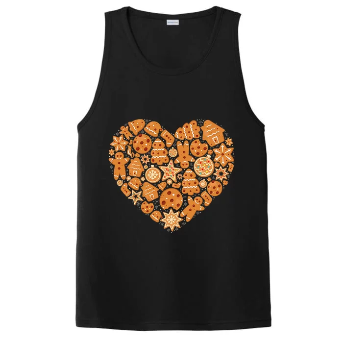 Bake Baking Gingerbread Man Christmas Cookie Heart Performance Tank