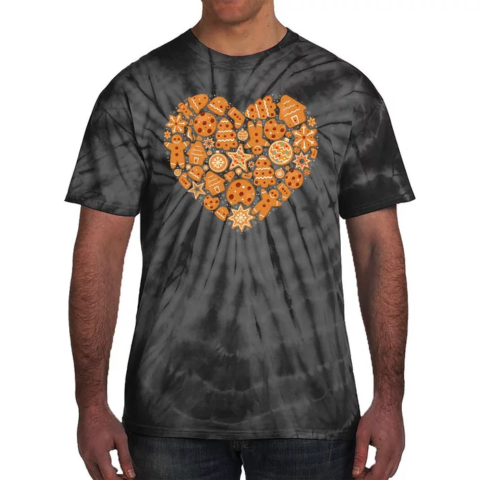 Bake Baking Gingerbread Man Christmas Cookie Heart Tie-Dye T-Shirt