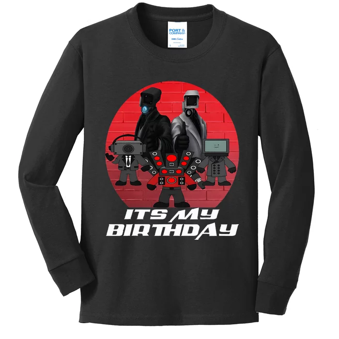 Birthday Boy Gifts S.K.I.B.I.D.I Toilet Kids Long Sleeve Shirt